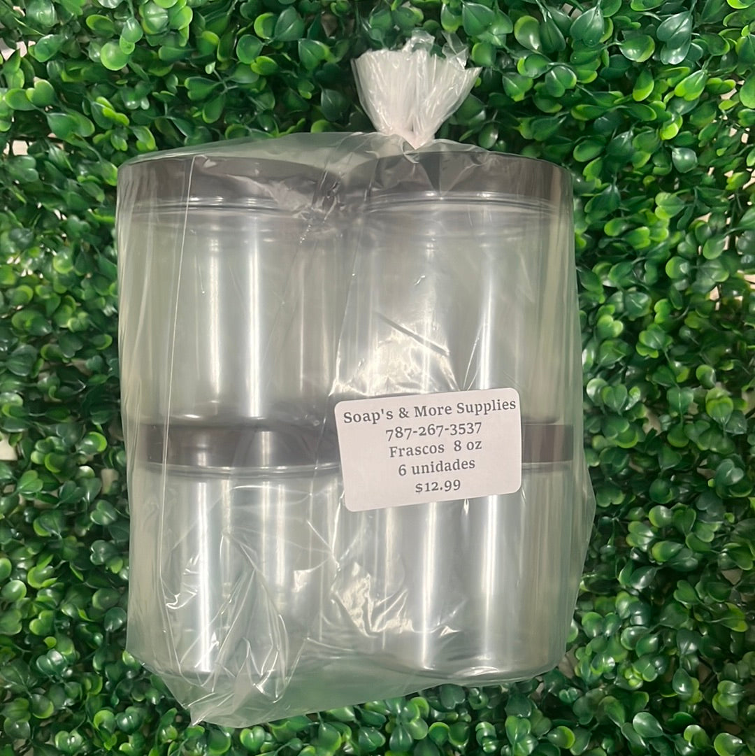 Frascos 8 oz (6 unidades)