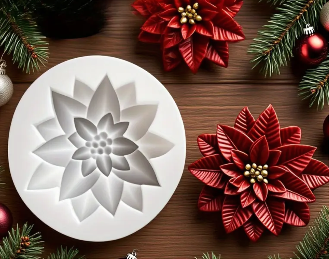 Molde silicona flor de pascua