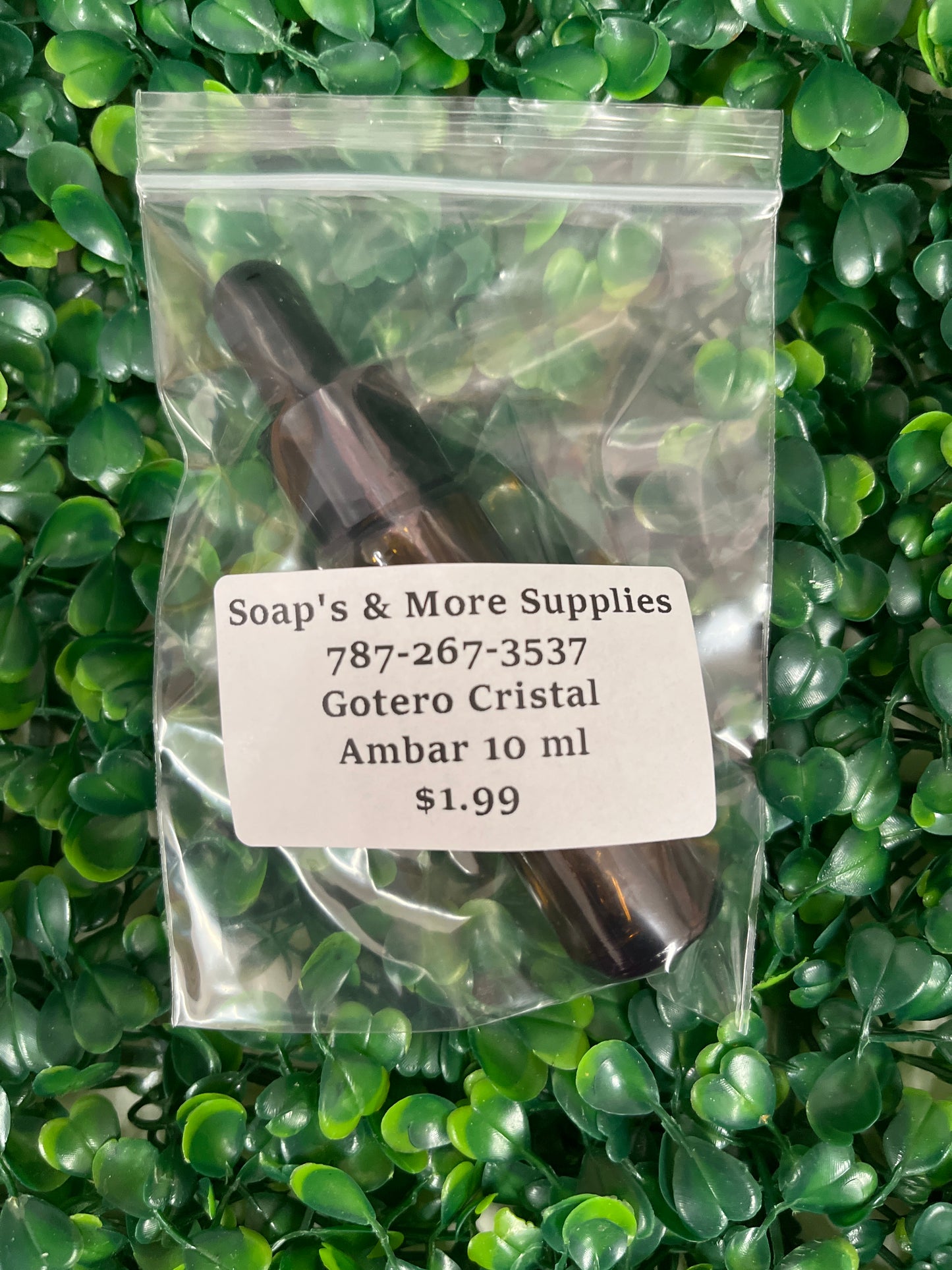 Gotero Cristal Ambar 10 ml