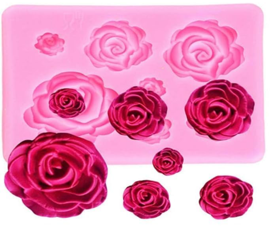 Molde silicona rosas