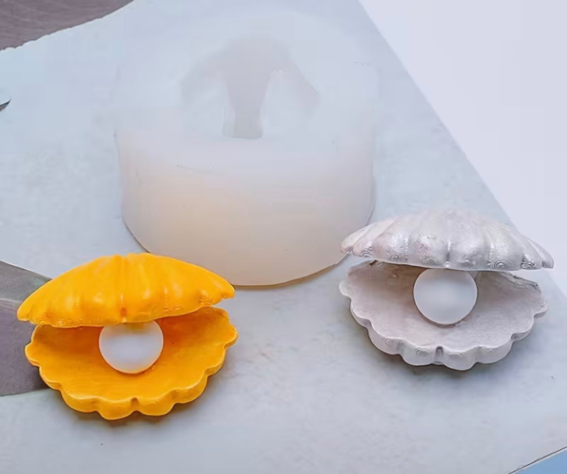 Molde silicona concha con perla