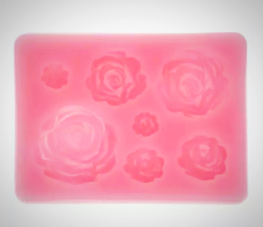 Molde silicona rosas
