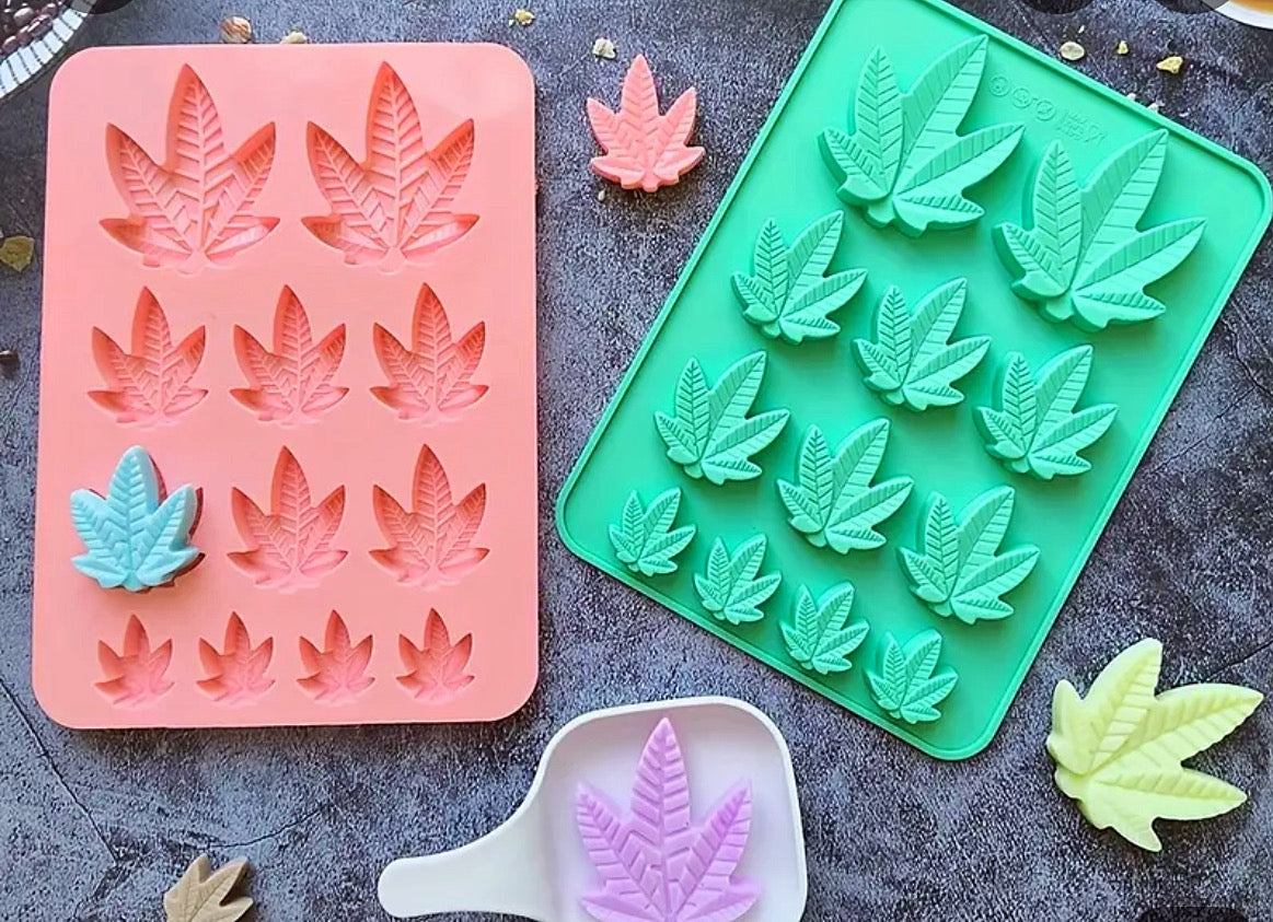 Molde silicona Hojas Cannabis