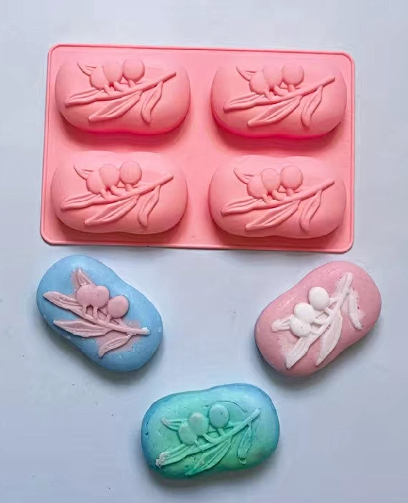 Molde de silicona ovalado con flores