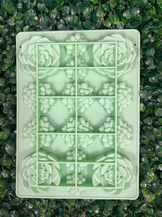 Molde de silicona suculentas verde