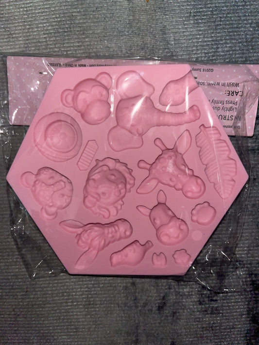 Molde silicona animales de la selva