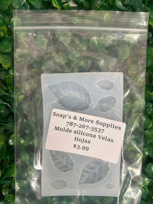 Molde silicona hojas
