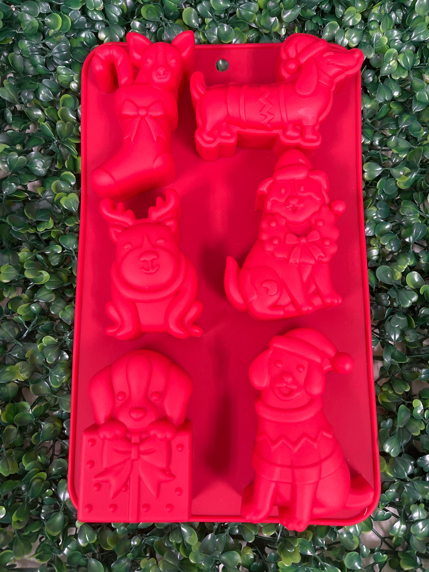 Molde silicona Perritos Navidad