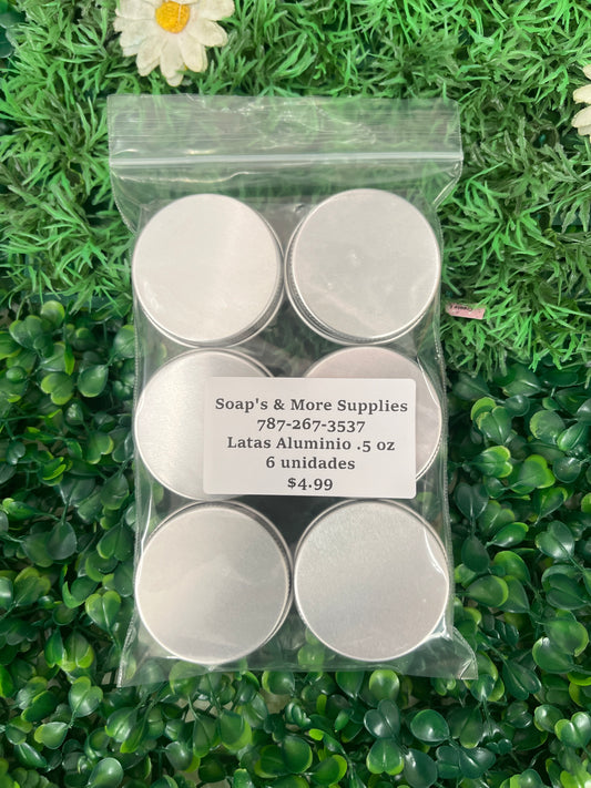 Latas de aluminio 6 unidades .5 oz