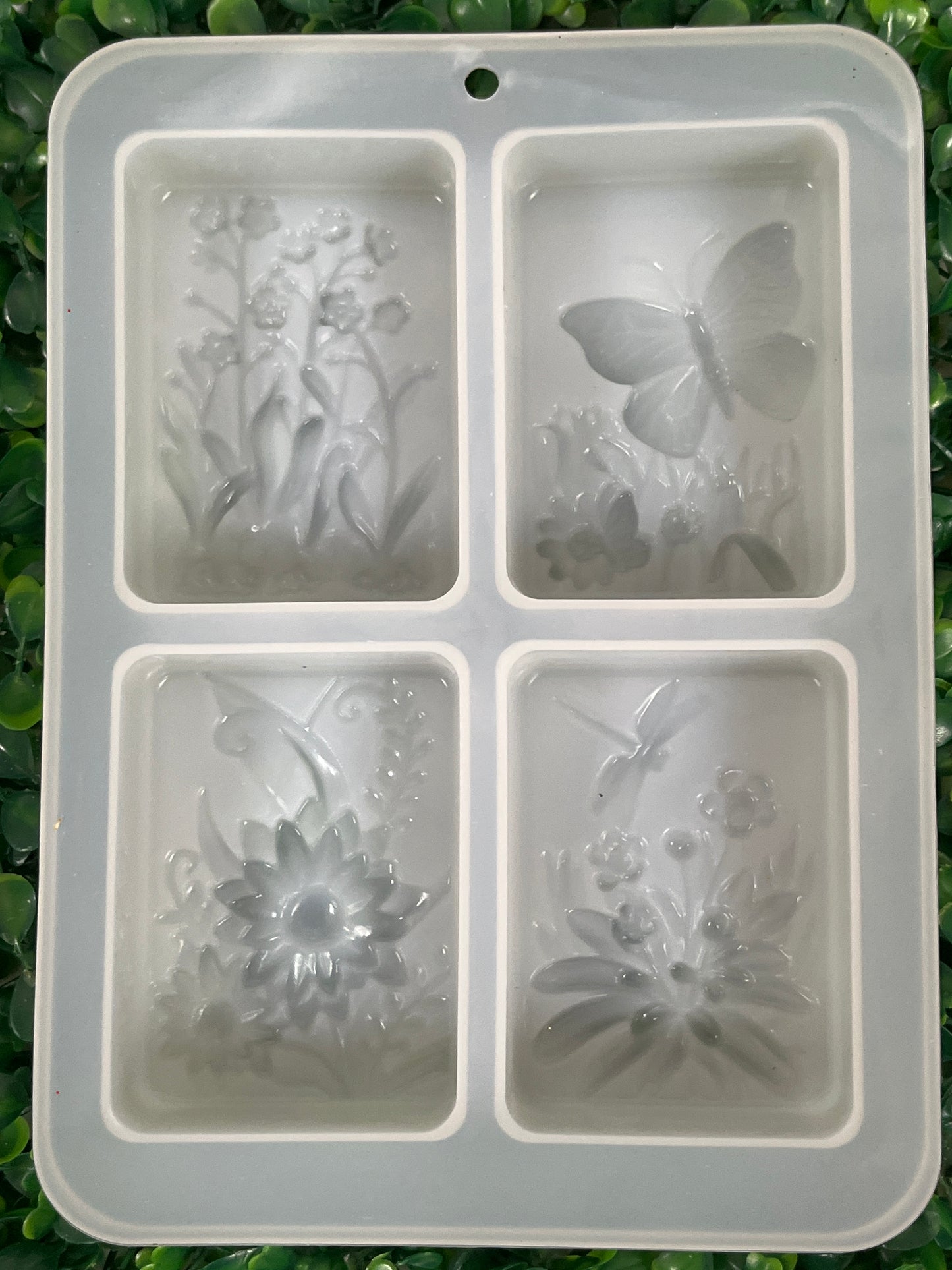 Molde Silicona Rectangular con flores