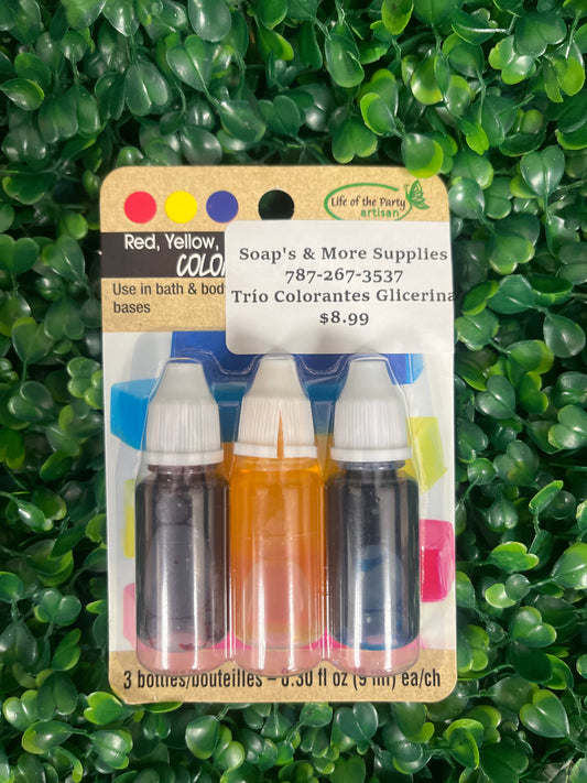 Trío colorantes glicerina