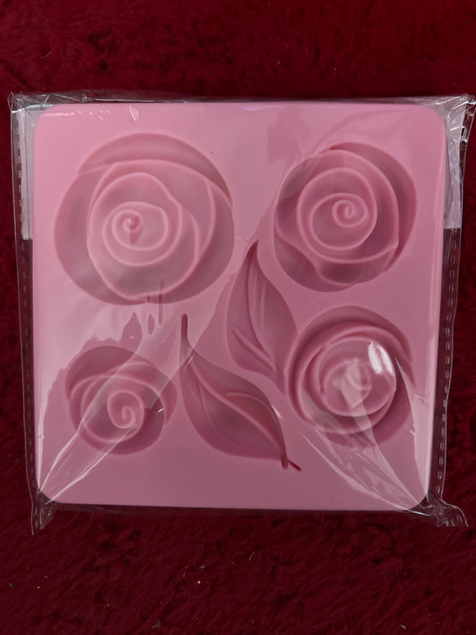 Molde Silicona Rosas y Hojas