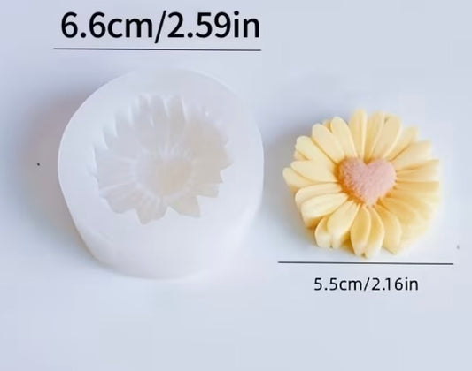 Molde silicona velas Margarita con corazón