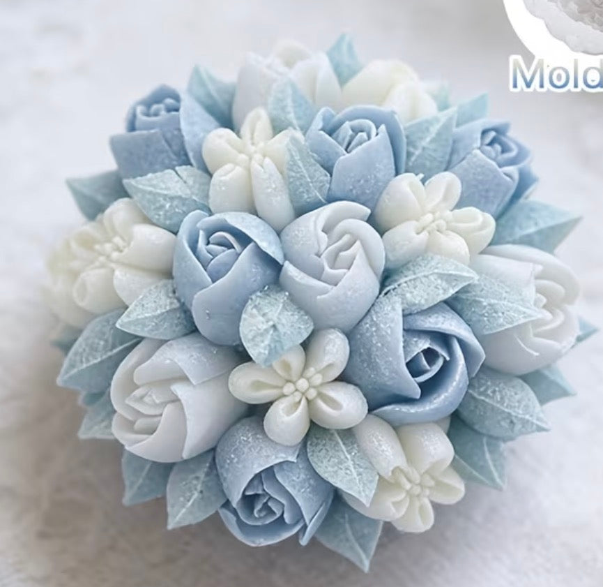 Molde silicona vela flores