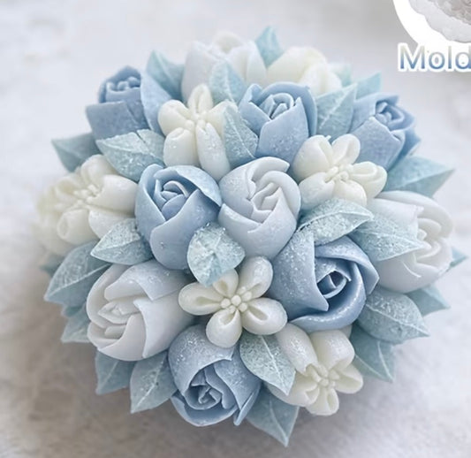 Molde silicona vela flores