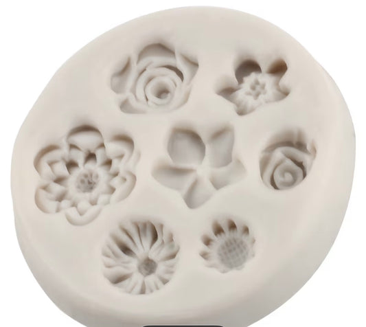 Molde silicona flores mixtas
