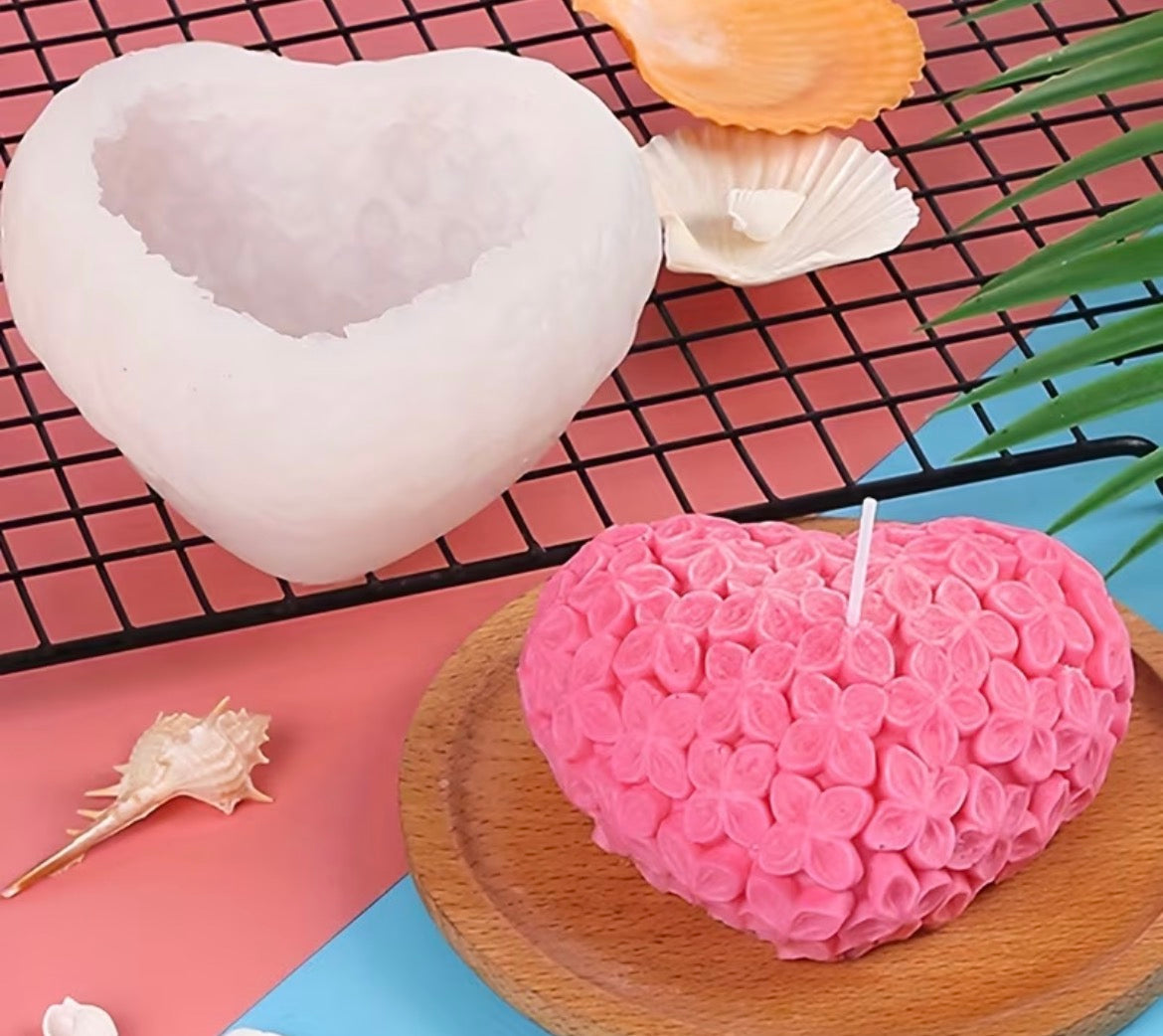 Molde silicona velas corazón