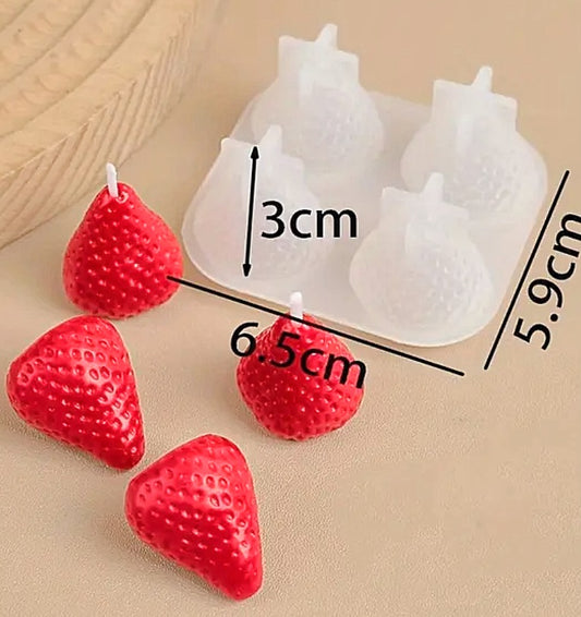 Molde silicona 4 fresas
