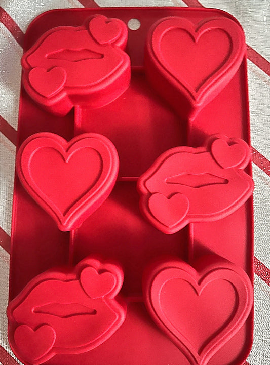 Molde silicona Labios y Corazones