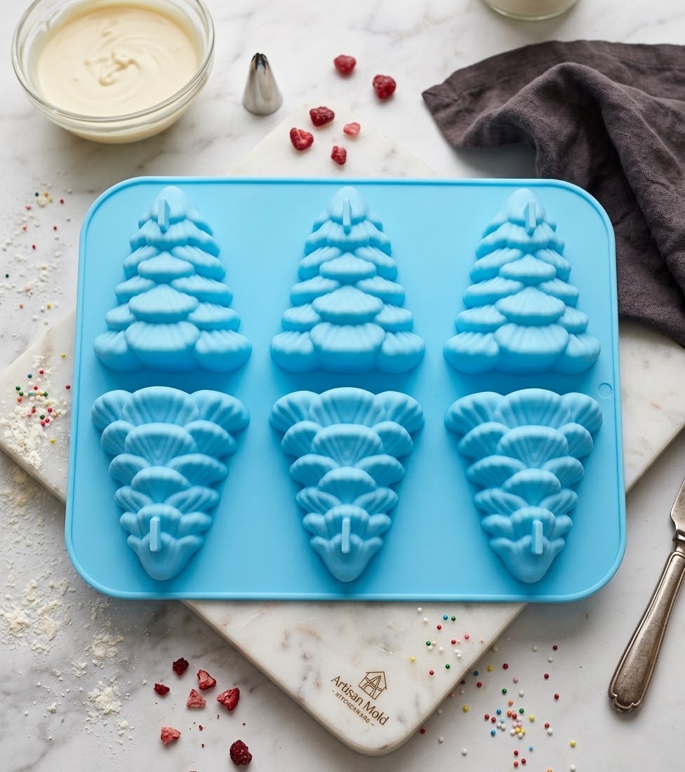 Molde Silicona Arbolitos de Navidad