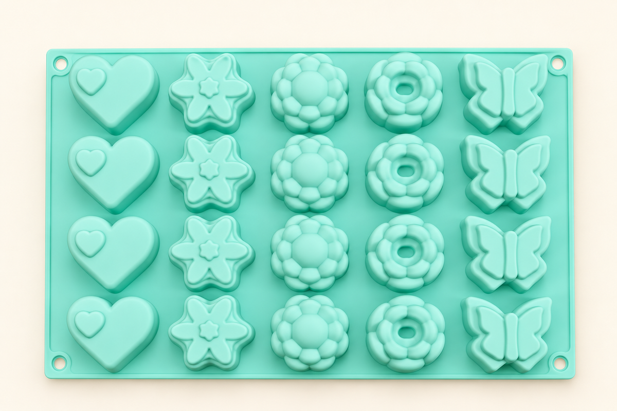 Molde Silicona Flores, Mariposas y Corazones