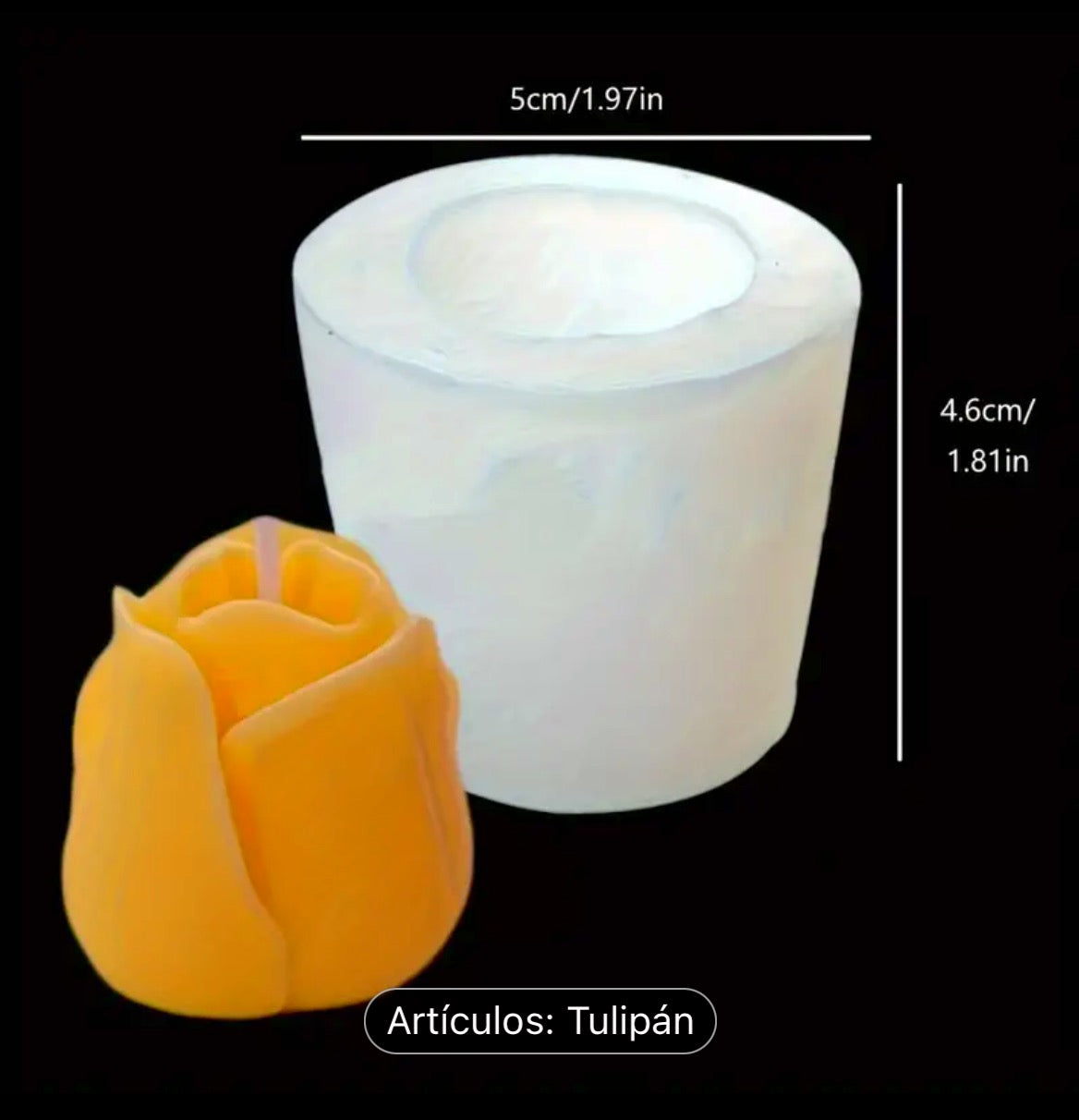 Molde silicona velas Tulipán