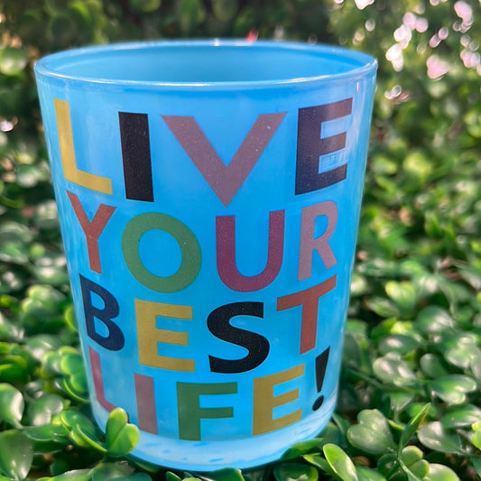 Envase para velas live your best life