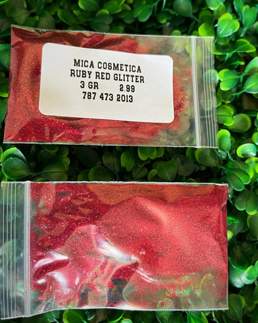 Mica cosmética Ruby Red Glitter